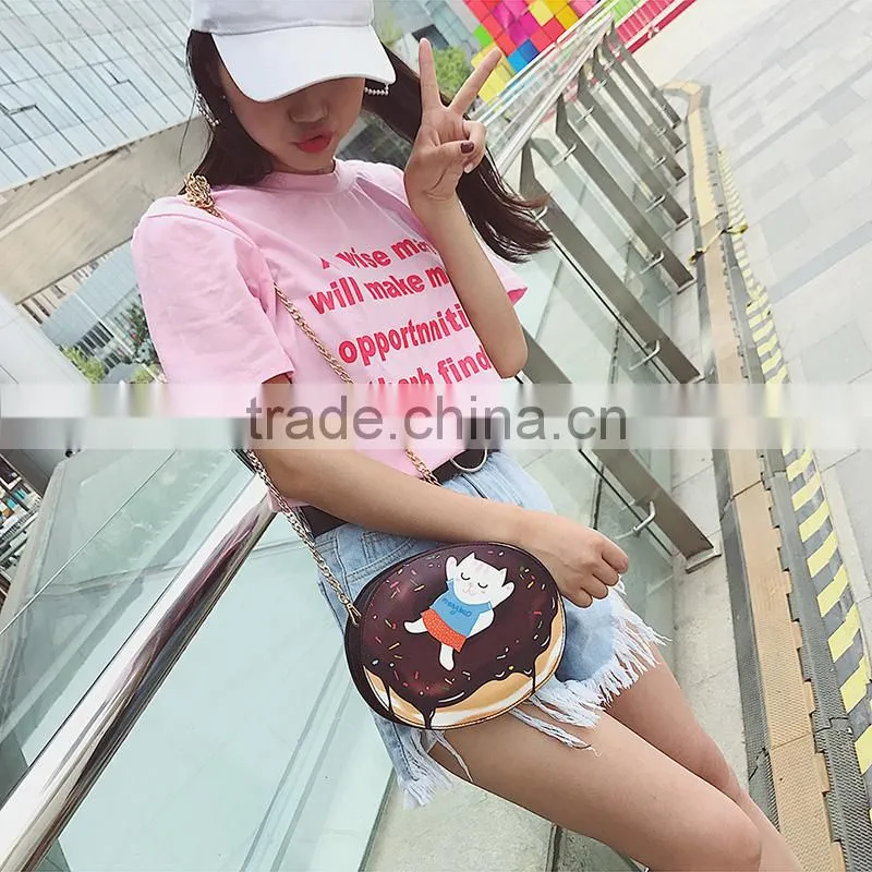2017 New Cute Cartoon PU Leather Women Ice Small Chain Clutch Crossbody bags Girl Shoulder Messenger bag