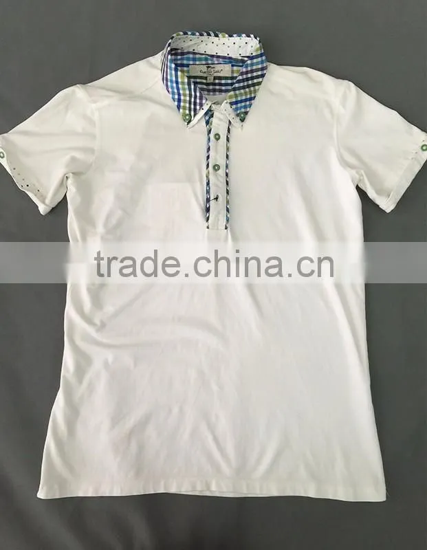 Popular 100% cotton polo shirt with colorful design cheap polo shirt