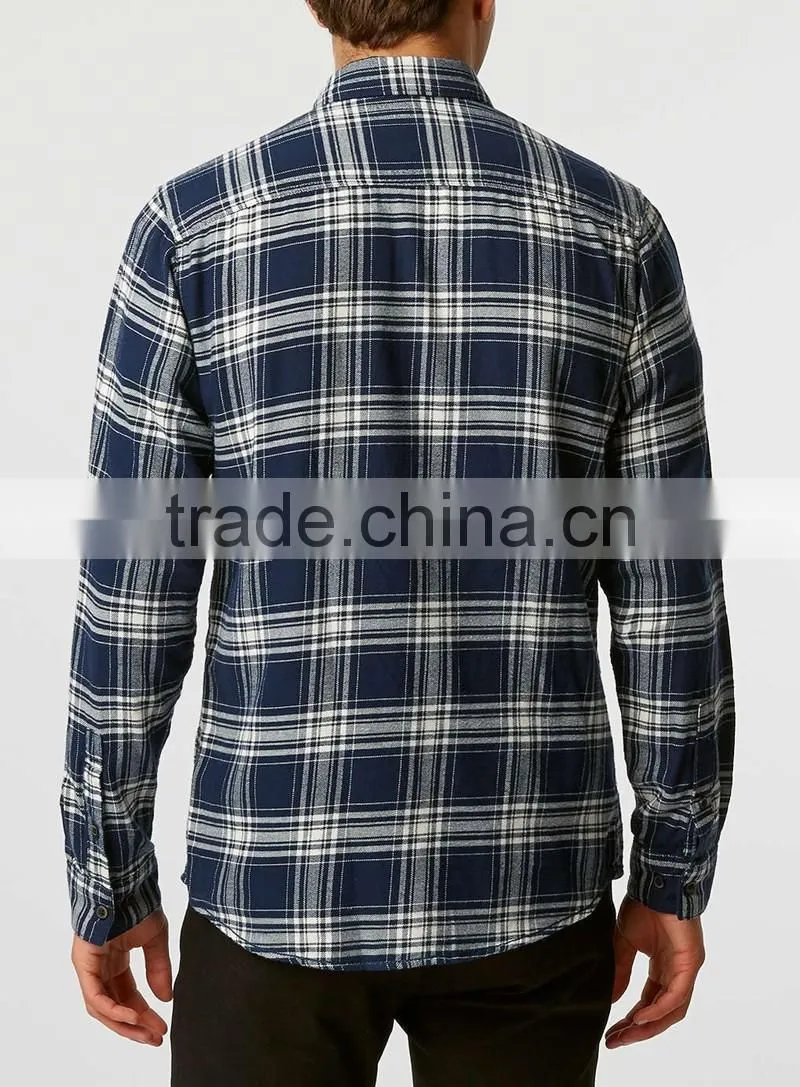 2016 oxford check men shirt wholesale in China
