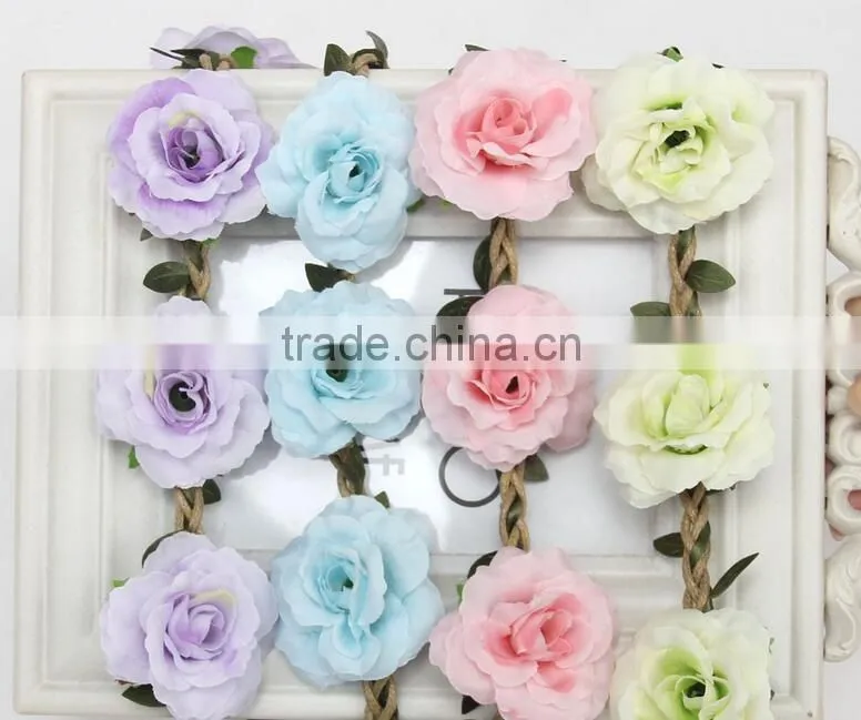 F20074N Wholesale artificial flower garland hair accessory