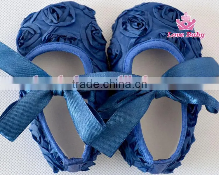 Boutique rosette latest many colors newborn infant soft sole baby shoes