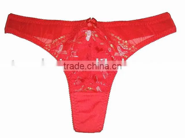 China factory wholesale women stylish embroidery sexy transparent thongs panty