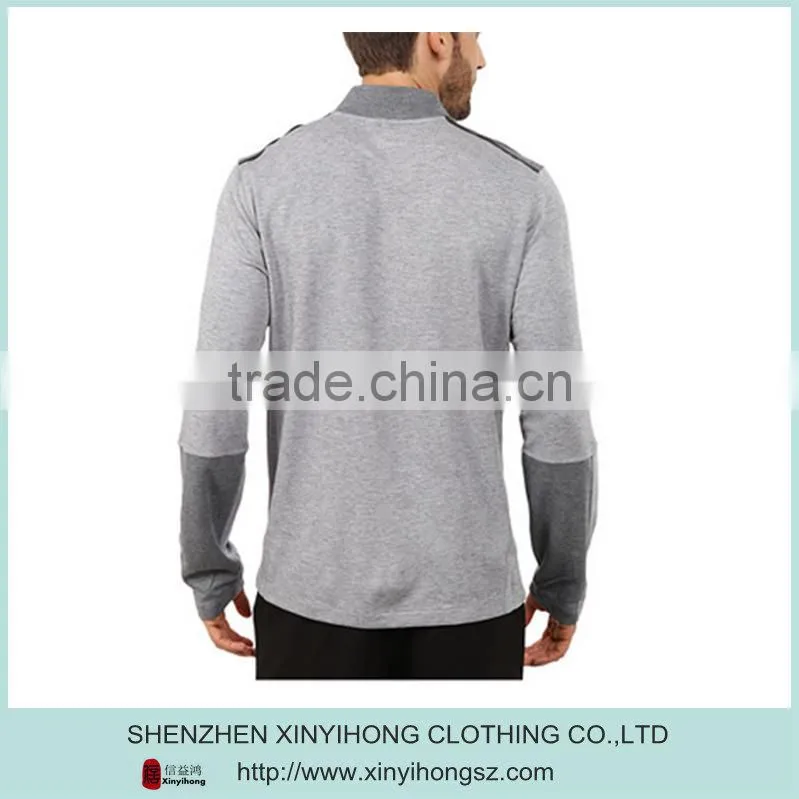 high quality Zip Tops,contrast cuffs no hoodies,long sleeve t shirt