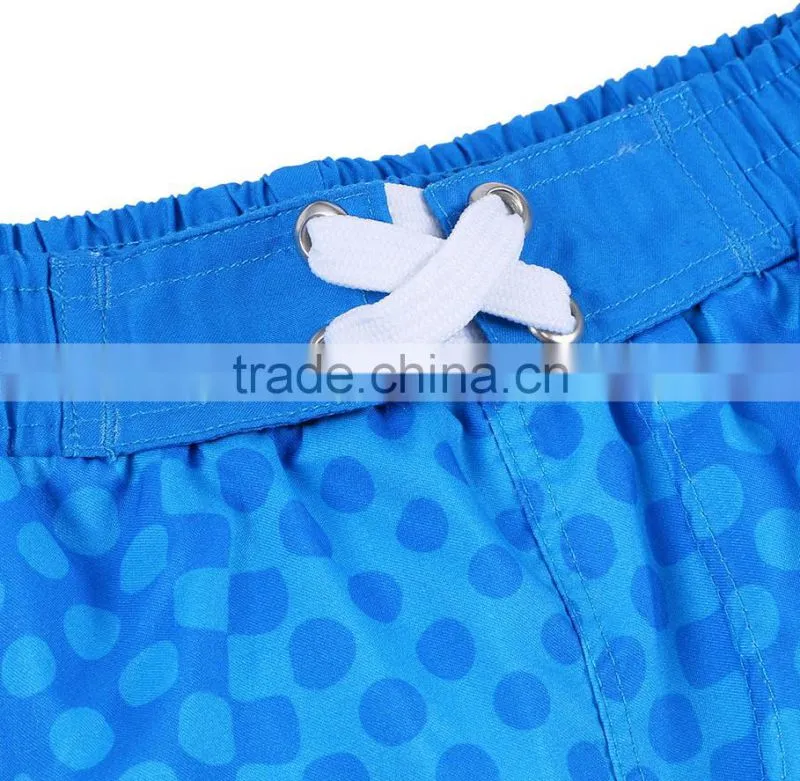 High Quality Customed Drawstring Waisted Bright Color Printing Boys Swimming Shorts