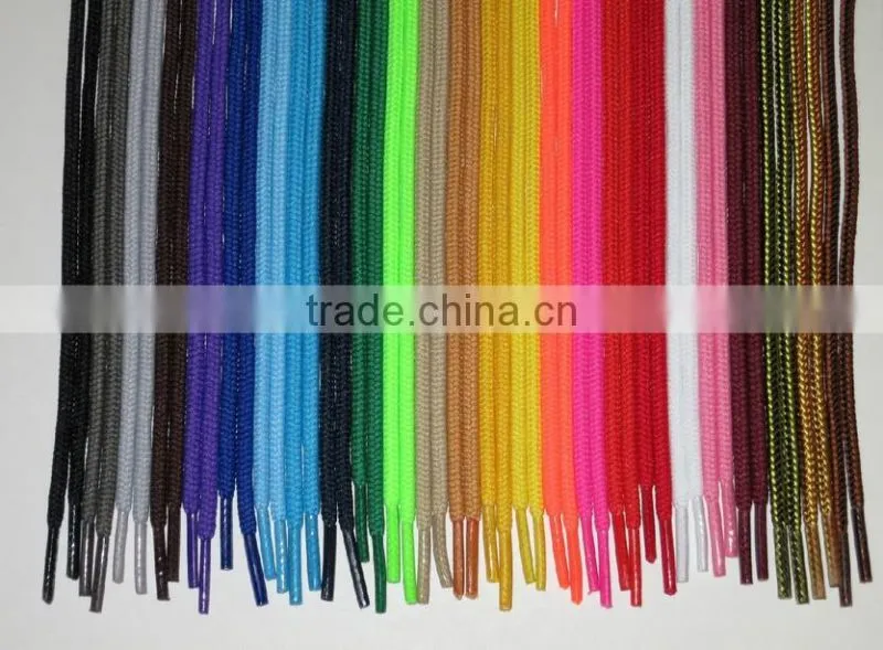 Plastic tip round type polyester shoe laces
