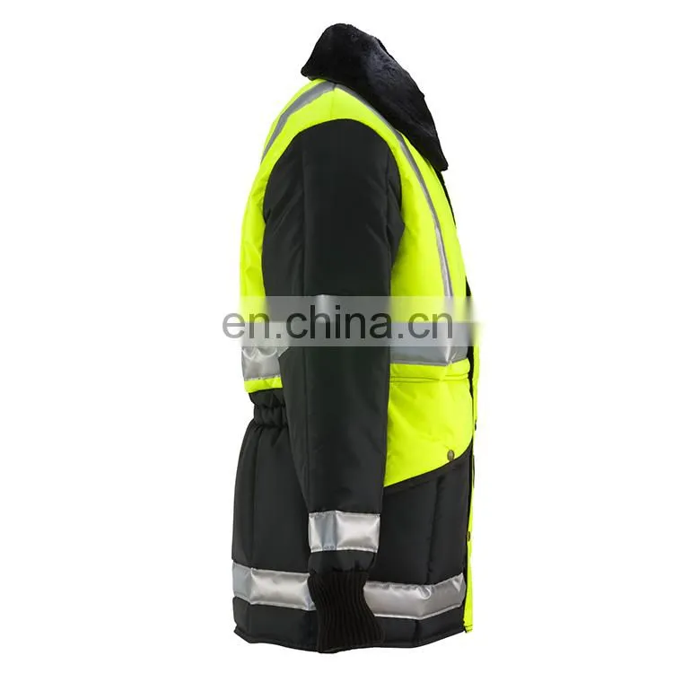 Low temperature resistant cold proof cold room freezer fleece jacket with reflector