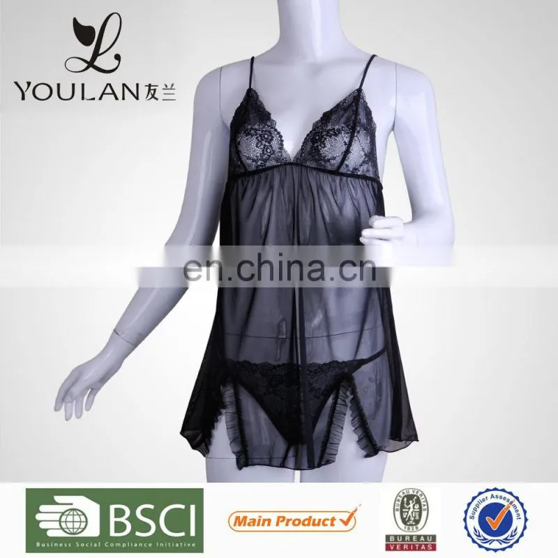 New Arrival Elegant Black Female Sexy Hot Fashion Show Lingerie