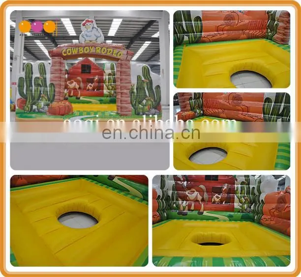 Westerm cowboy theme inflatable mechanical rodeo bull for sale