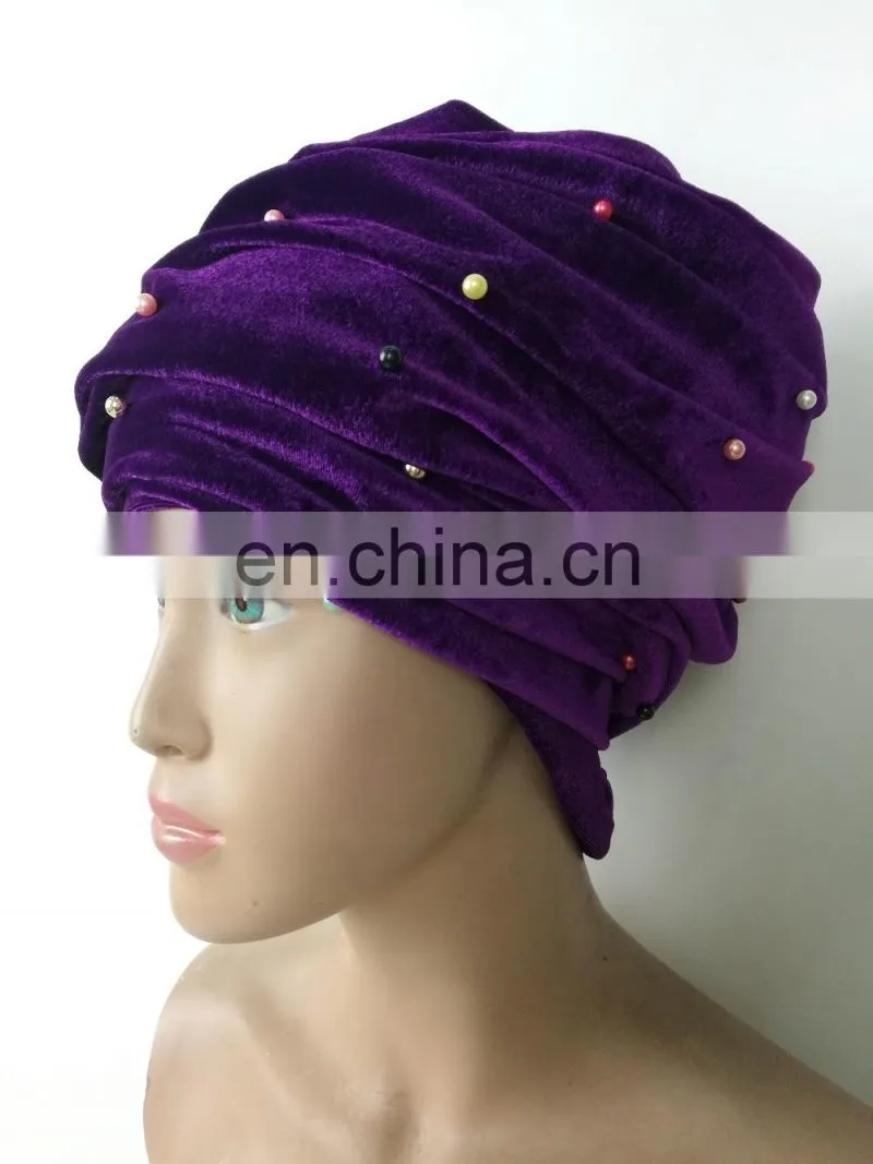 Tokay new arrival beaded turban head wrap for party