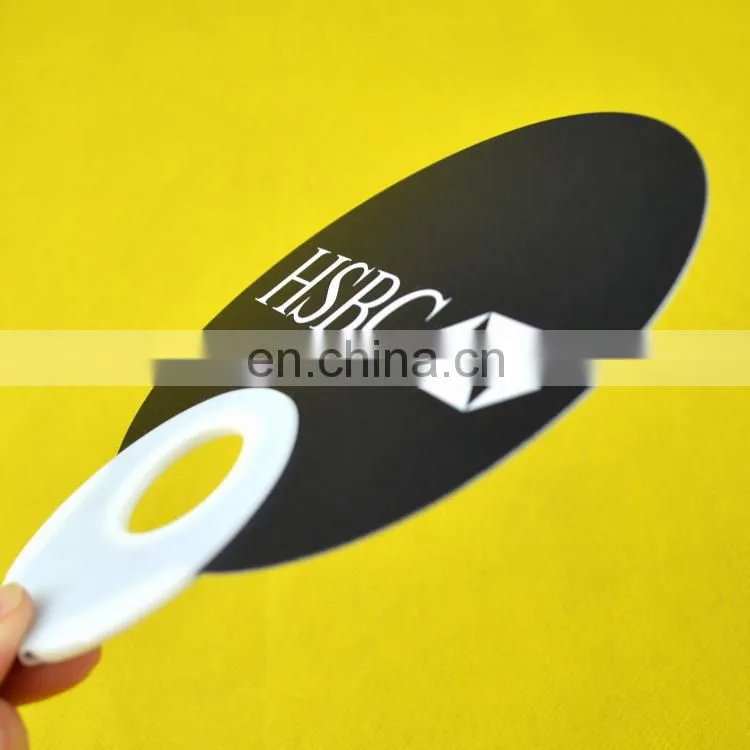 Custom Advertising O Shape Handle PP Hand Fan