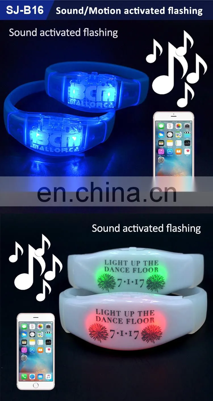 Hot New Products 2018 Plastic Soft Led Wristband Flashing Bracelets