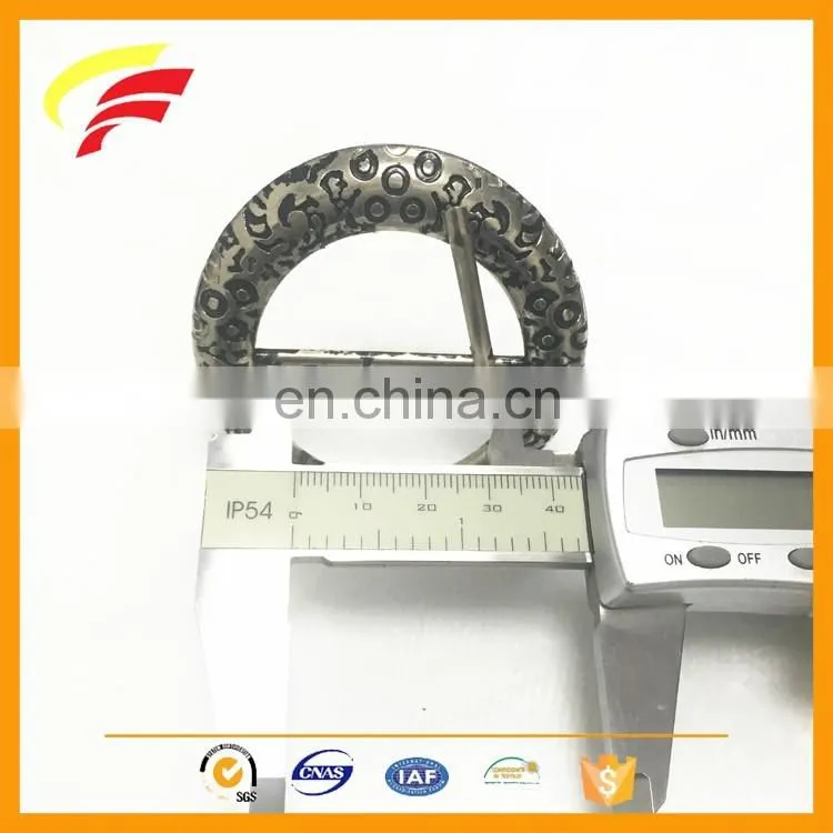 metal vintage rounds shape pin buckle antique style tri-glide belt buckle
