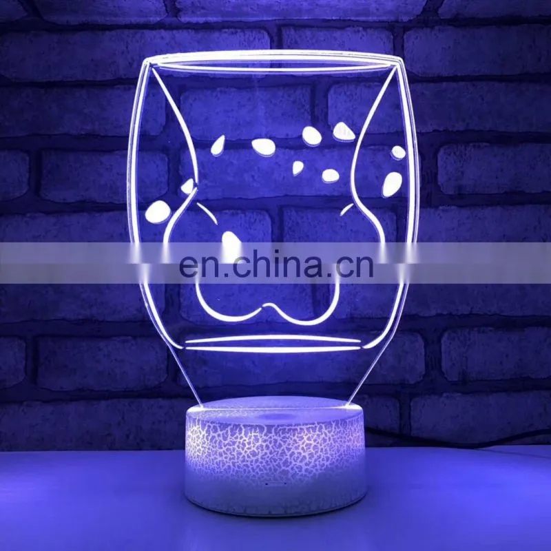 3D led light optical cat paw shaped lamp with touch sensor switch for bedroom