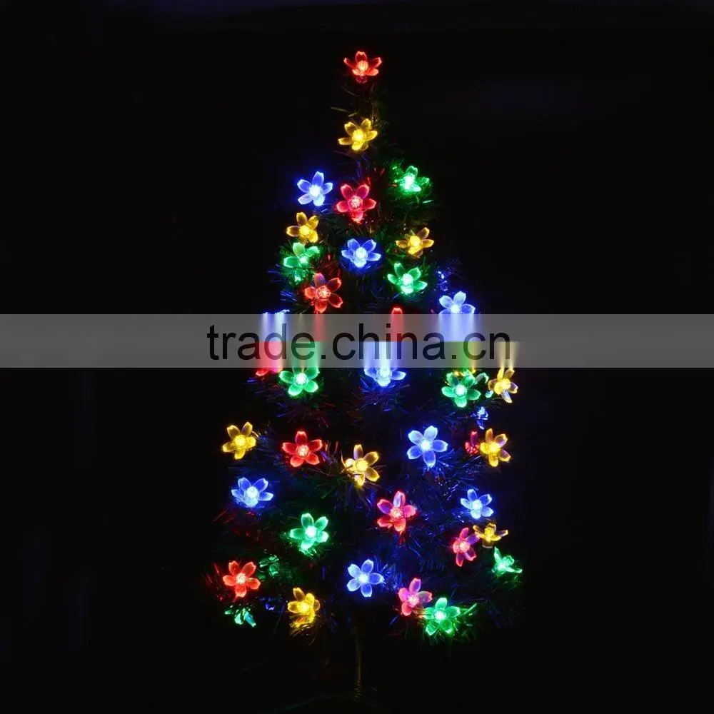 50 LED 7M Peach Blossom Shape Solar Powered String Fairy Lights for Indoor Outdoor Garden Christmas Wedding Party