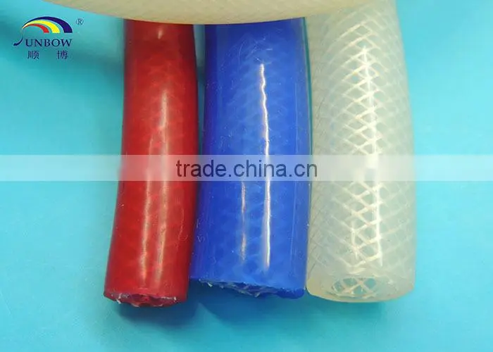 4.0MM I.D Fiber FDA Approval Braid Reinforced High Temperature Silicone Rubber Tubing/Tube For Coffee Maker