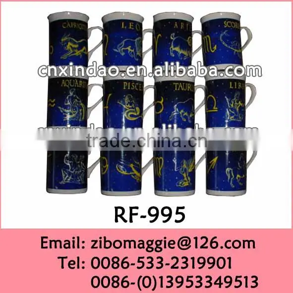 U Shape Professional White Porcelain Frozen Drinking Ceramic Cups for Promotion for Wholesale