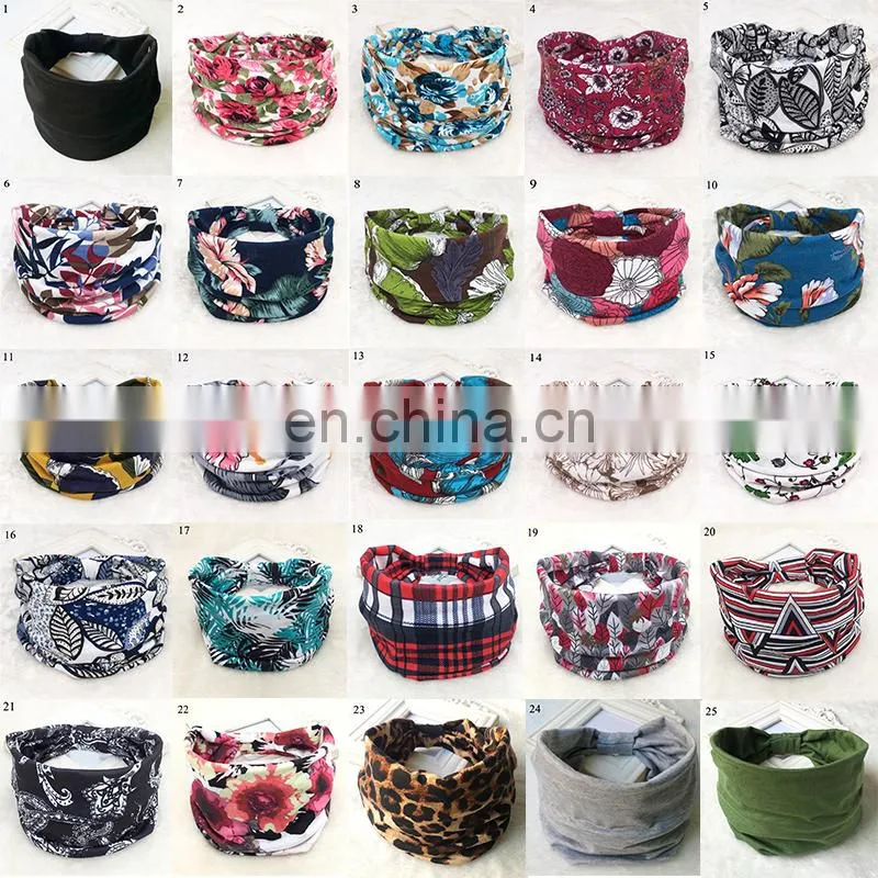 Cheap Custom Sublimation Headband Solid Twist Elastic Hairbands With Button