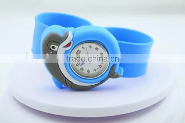 cute slap watch for children dolphin design silicone slap watch