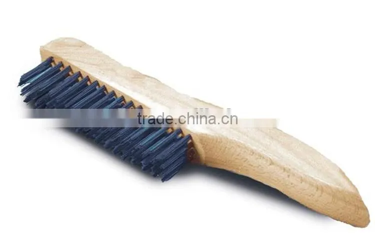 4 by 16 rows of strong Steel bristles wire brush wood handle