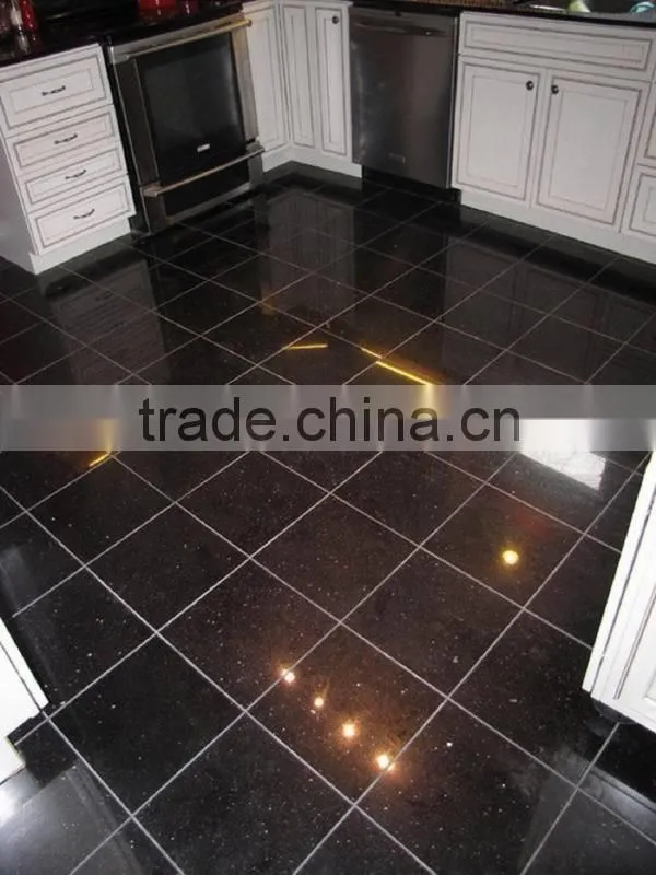 Flooring Polished mongolian living room cheap black galaxy granite Tile