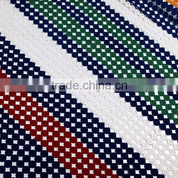 Good selling water soluble 100% polyester best price multi-color chemical african lace fabrics