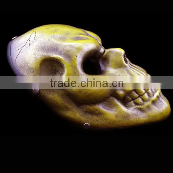 In-stock latest Halloween resin skull heads payday 2 game Skull Masks wholesale 3colors (White/Beige/bronze)