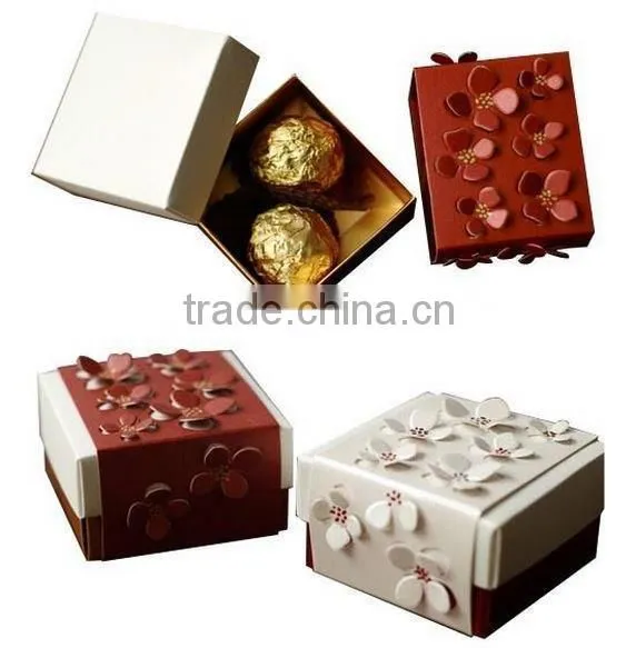 Elegant Squer Special Paper Packing Gift Box for Wedding Suger P1906