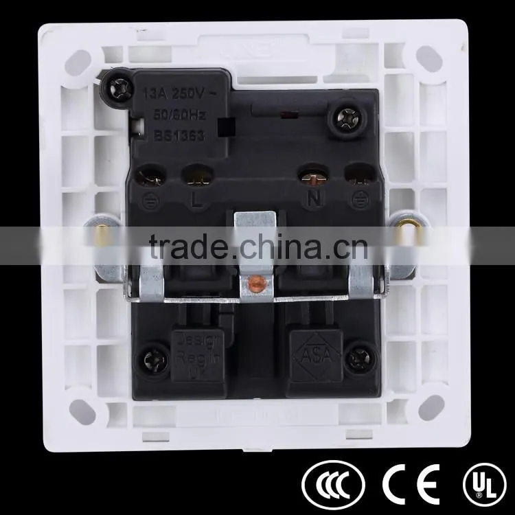 British standard 3 pin wall socket uk wall socket with switch rocker