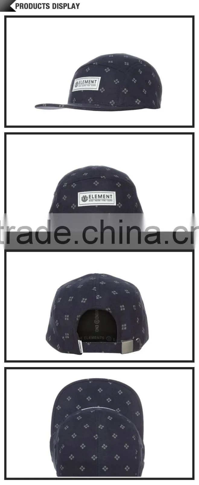 Custom Logo Wholesale Design Your Own 5 Panel Hat Cap/Blank Wholesale 5 Panel Hats/Leather Strap 5 Panel Hats