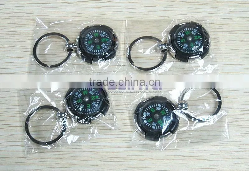 Metal Keychain Compass Luggage Portable
