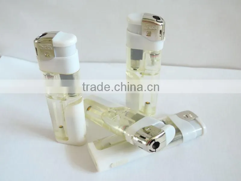 plastic refillable electronic gas torch lighter with led flashlight