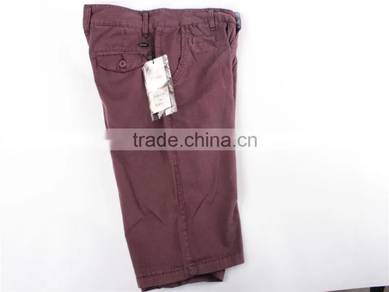 Men hot selling cheap100%cotton stock apparel washed shorts