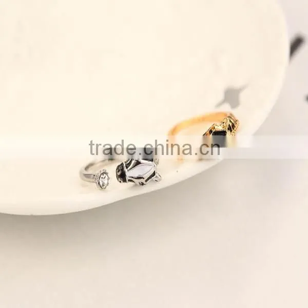 Fashion smooth opening alloy set auger female zebra rings