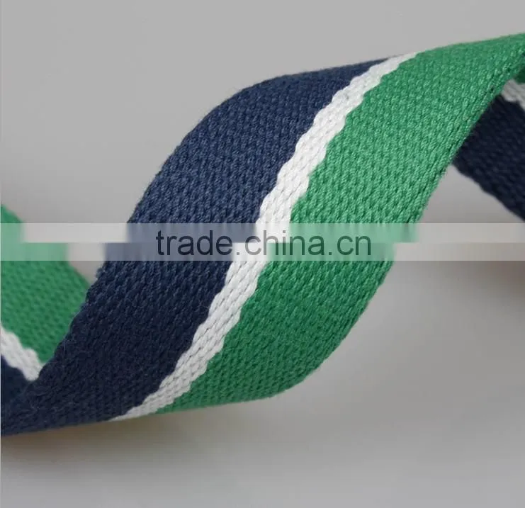3.5cm multicolor polyester and cotton twill webbing,Factory custom wholesale, Clothing & Accessories luggage webbing