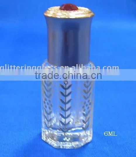 6ml clear glass roll on bottles with aluminum cap