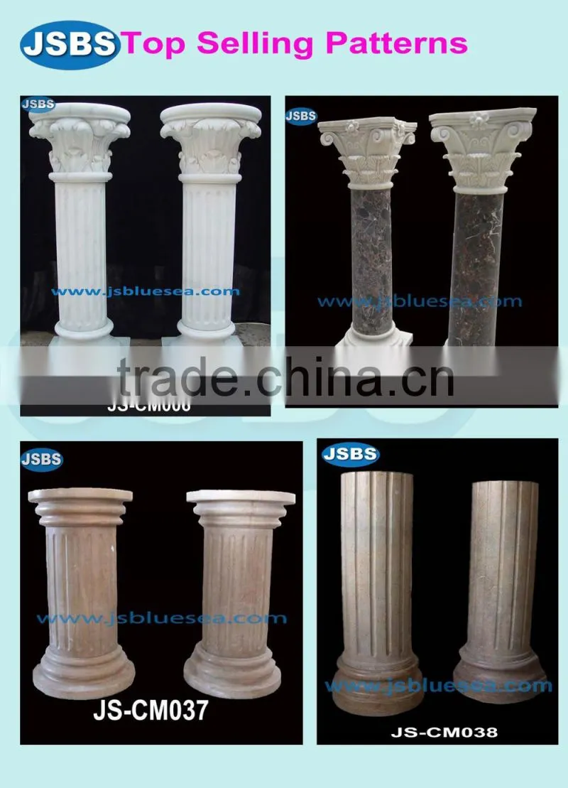 sale white marble carved corrugated columns