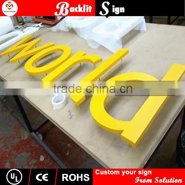 metal logo sign letter for world