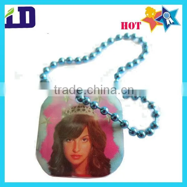 Printing and epoxy metal pendent,promotional pendent