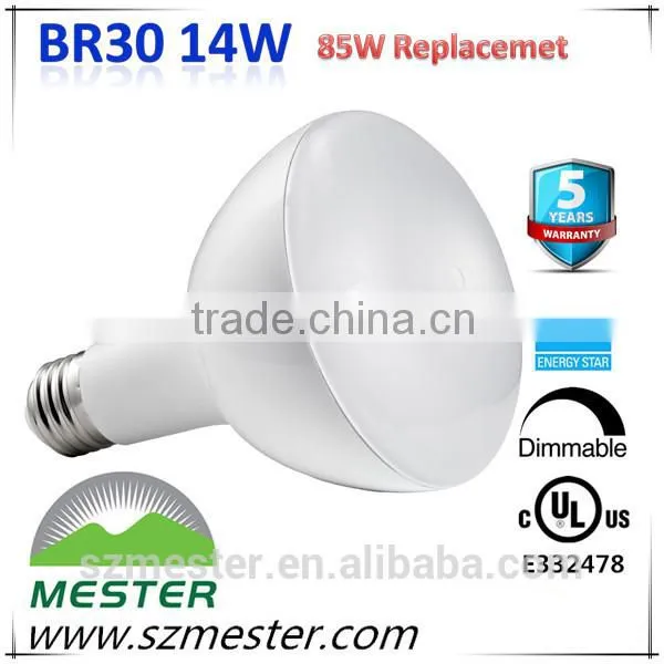 UL Energy Star E26 1050lm 120v 14w led br30 bulb ul