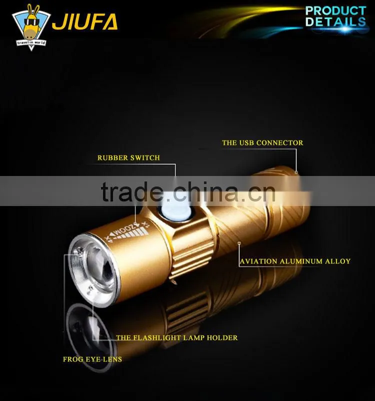 Aluminium Body Rechargeable Battery Solar Torch Led Solar Flashlight