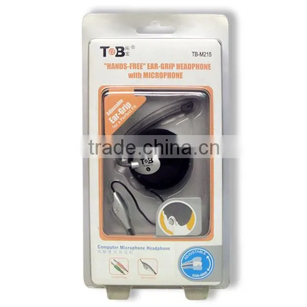 Hot selling computer headphones, earhook headphones with microphone, volume control