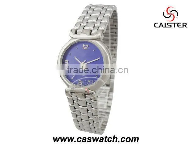 Ladies mental chain watch with date of window in business style