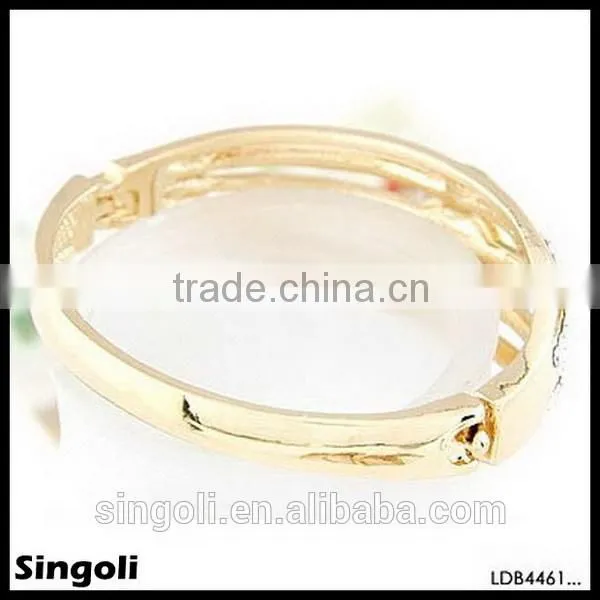 Sophisticated metal crafte one direction mutil-layers gold bangle clear crystal bracelet hyaline magnetic gemstone bracelet