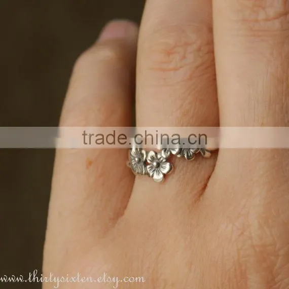 Sterling Silver jewelry Cherry Blossom Flower Ring