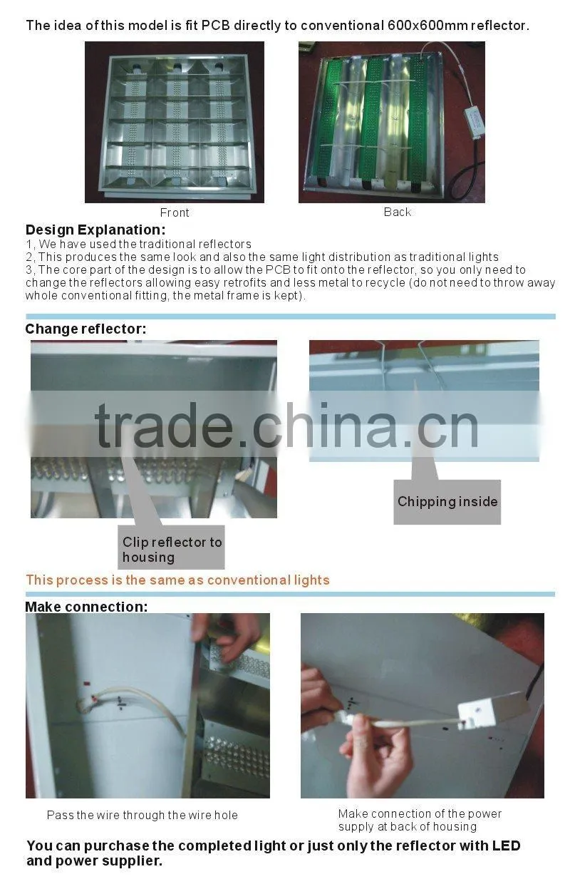 60W LED Grid Light With CE and RoHS