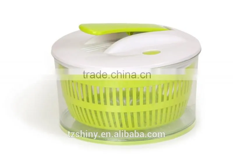 2016 Hot Selling in USA Magic Large Salad Spinner with Push Button 2 in 1 Plastic Salad Spinner with mandoline slicer