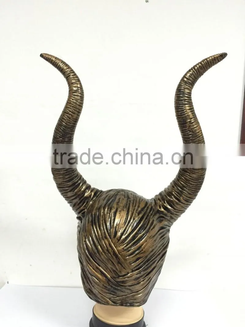 Halloween Party Cosplay dark witch rubber Costume dress Carnival costume Horn Headpiece Helmet Maleficent Hat