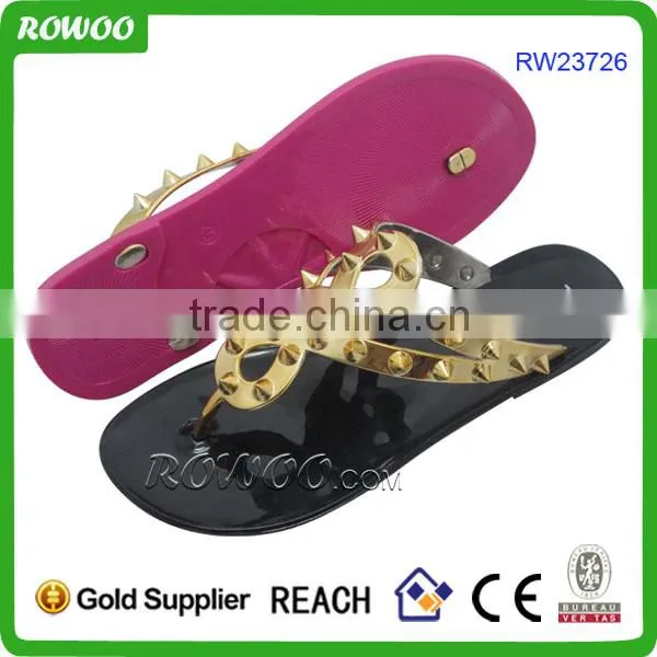 hot selling ladies fancy flat sandal pvc jelly fashion sandals