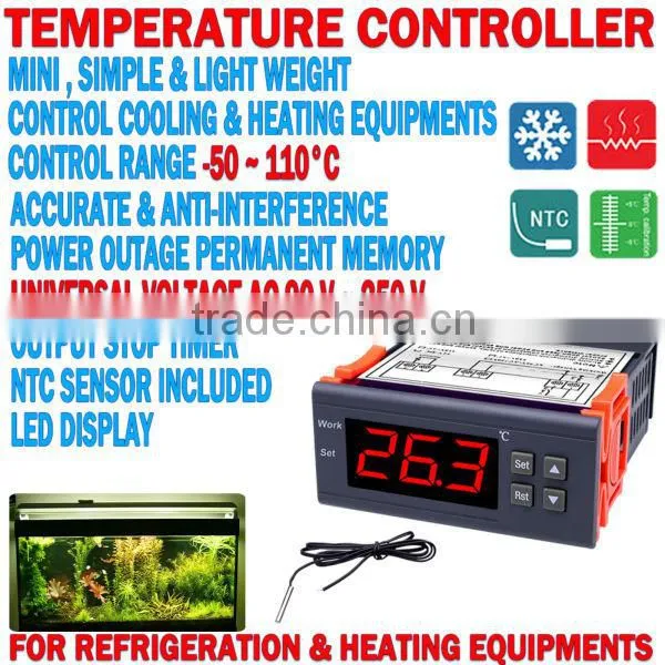 90~250V 110V 220V 10A Thermostat Sensor Digital Temperature Control Controller