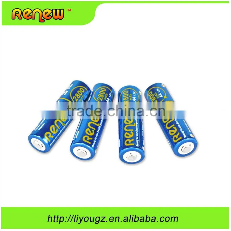 HOT!!! RENEW brand ready to use AA 2800mAh rechargeable batteries for toys . remote. camera